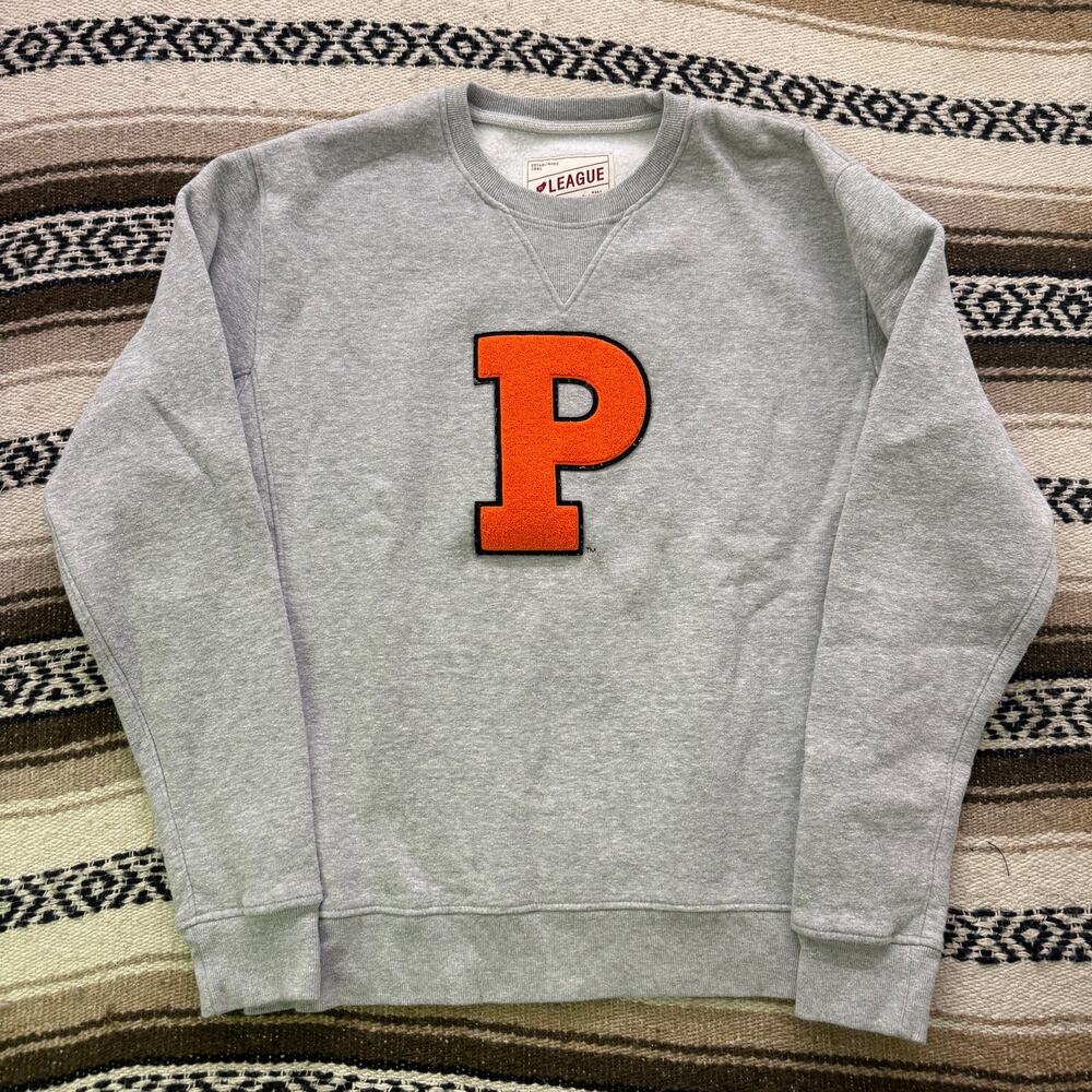 Ivy League Princeton Tigers Gray Orange Crewneck Pullover Sweatshirt Sz Medium